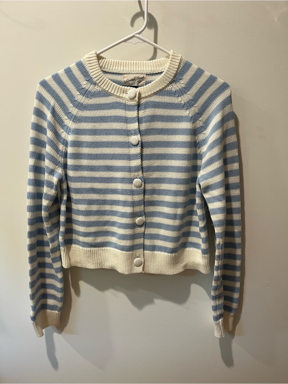 Universal Thread Blue & Cream Striped Button-Front Cardigan